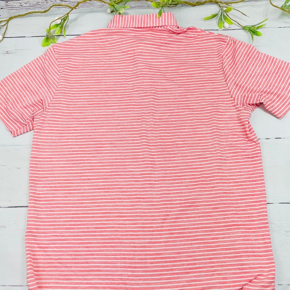 Men's Daniel Cremiean Red and White Stripe Polo Shirt - Signature Collection - Picture 7 of 7